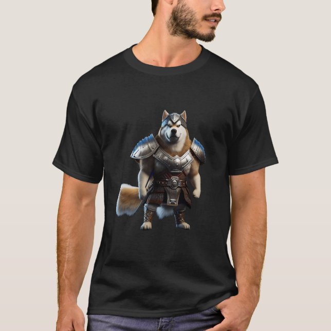 Warrior Alaskan Malamute Dog, Militär Alaskan Dog T-Shirt (Vorderseite)