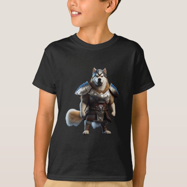Warrior Alaskan Malamute Dog, Militär Alaskan Dog T-Shirt (Vorderseite)