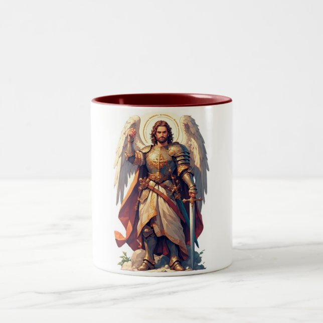 Warrior Archangel Michael Coffee Mug Zweifarbige Tasse (Mittel)