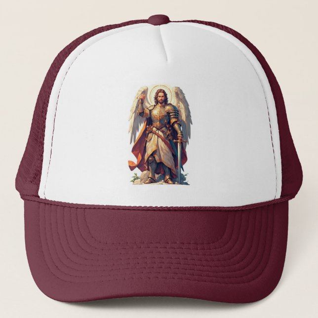 Warrior Archangel Michael Trucker Hat Truckerkappe (Vorderseite)
