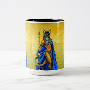 "Warrior Bast" Art von Rebecca O'Donnell Zweifarbige Tasse