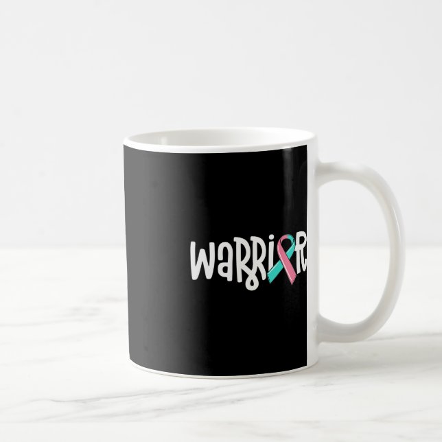 Warrior BRCA Brustkrebs-Bewusstsein Vorhersagemase Kaffeetasse (Rechts)