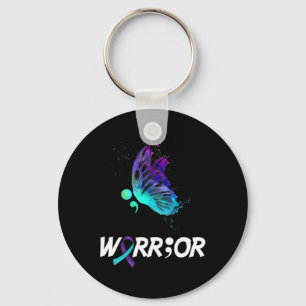 Warrior Butterfly Semicolon Suicide Prevention Awa Schlüsselanhänger