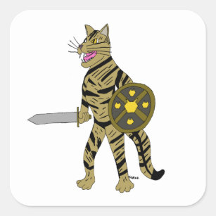 Warrior Cat Quadratischer Aufkleber