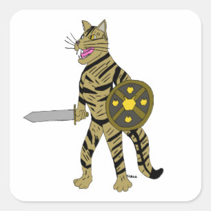 Warrior Cat Quadratischer Aufkleber