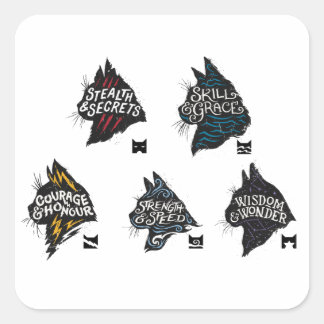 Warrior Cats Clans Symbol Shirt Quadratischer Aufkleber