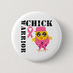 Warrior Chick Breast Cancer Button