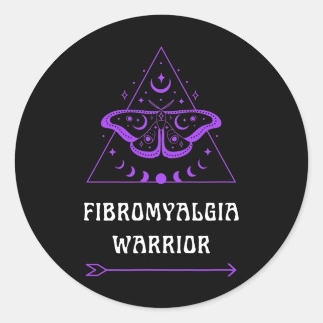 Warrior Chronic Illness Awareness Lila Boho Runder Aufkleber (Vorderseite)