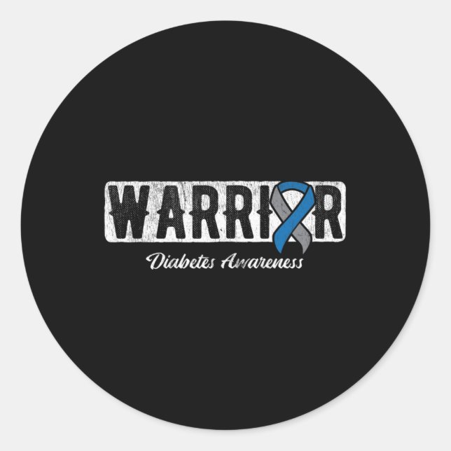 Warrior Diabetes Awareness  Runder Aufkleber (Vorderseite)