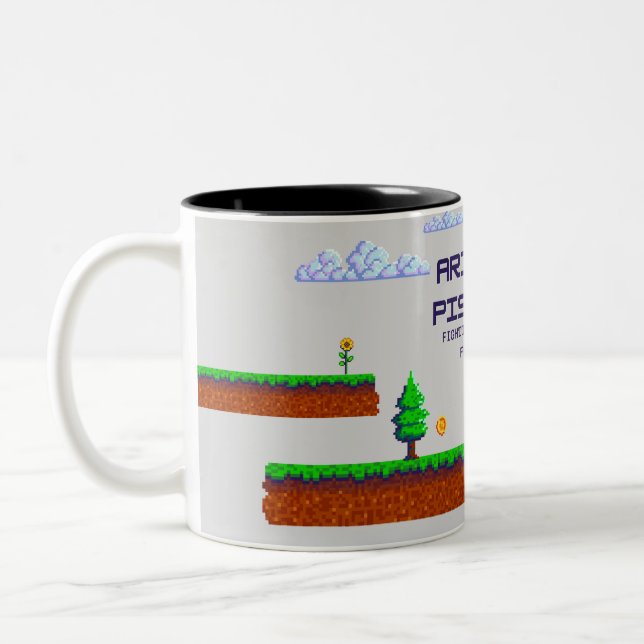 Warrior Dreamer - Aries Sun, Fisces Moon Zodiac Mu Zweifarbige Tasse (Links)