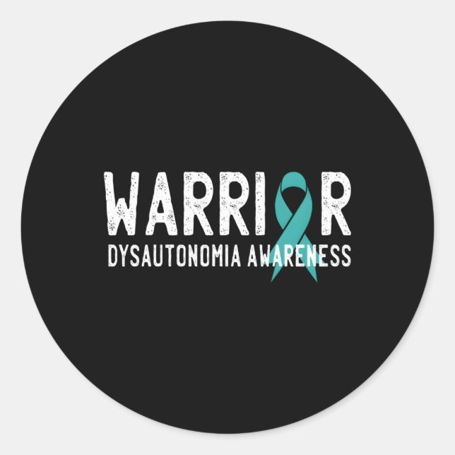 Warrior Dysautonomia Bewusstsein Türkisfarben Mult Runder Aufkleber (Vorderseite)