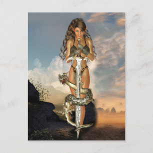 Warrior elf postkarte