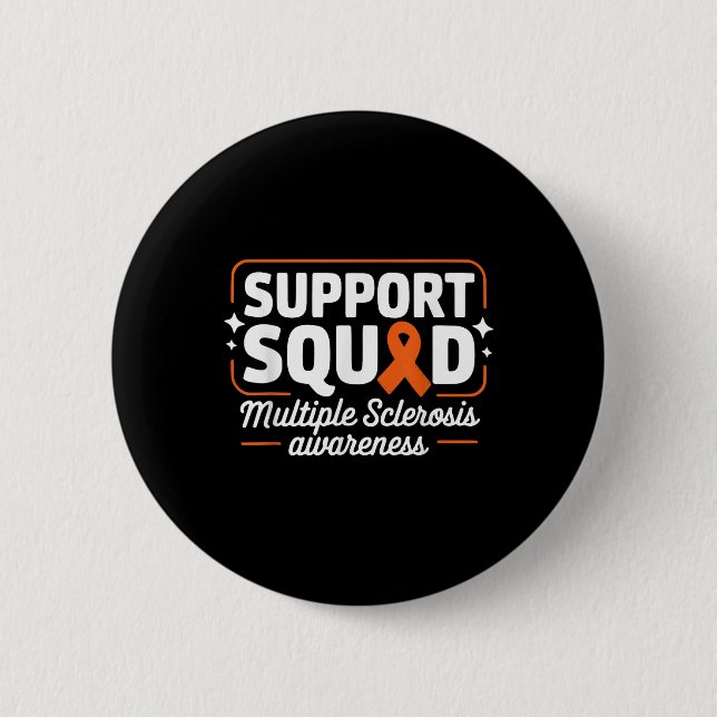 Warrior Frau Support Squad Multiple Sklerose Awa Button (Vorderseite)