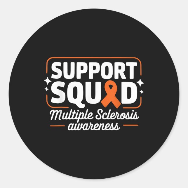 Warrior Frau Support Squad Multiple Sklerose Awa Runder Aufkleber (Vorderseite)