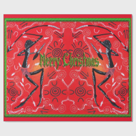 Warrior Full Aborigine Christmas Wrapping Paper Geschenkpapier