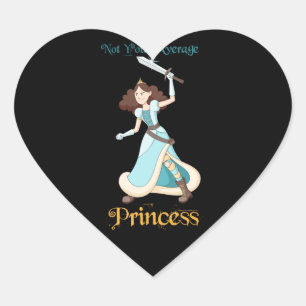 Warrior Girl "Not Your Average Princess" Herz-Aufkleber