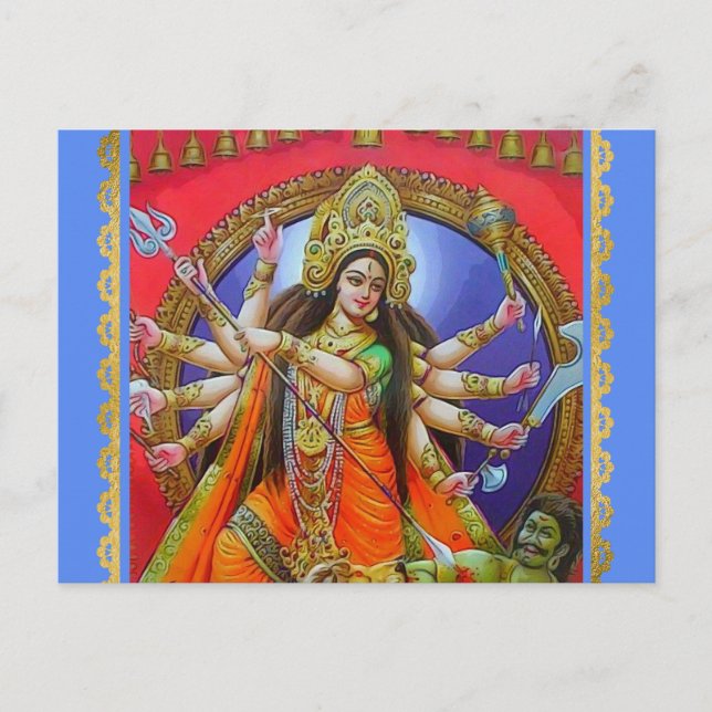 Warrior Goddess Durga Shakti Postkarte (Vorderseite)