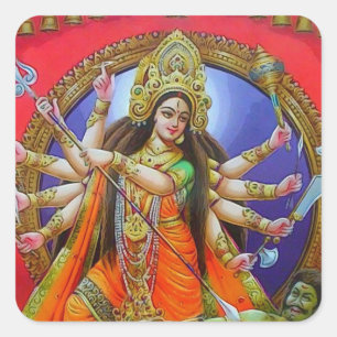 Warrior Goddess Durga Shakti Quadratischer Aufkleber