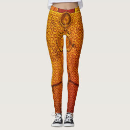 Warrior Gold & Red Ombre Muster Leggings