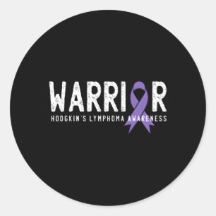 Warrior Hodgkin's Lymphoma Cancer Awareness Ribbon Runder Aufkleber