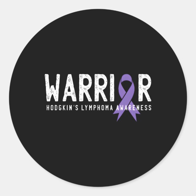 Warrior Hodgkin's Lymphoma Cancer Awareness Ribbon Runder Aufkleber (Vorderseite)