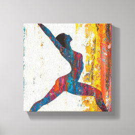 Warrior II Pose Stretched Canvas Print Leinwanddruck