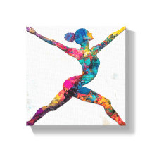 Warrior II Pose Stretched Canvas Print