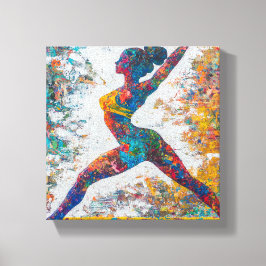 Warrior II Pose Stretched Canvas Print Leinwanddruck