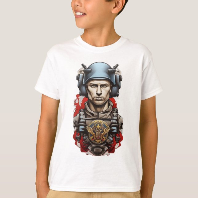 Warrior Ink: T - Shirt der ukrainischen Militärtri (Vorderseite)