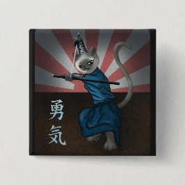 Warrior Kitten Button