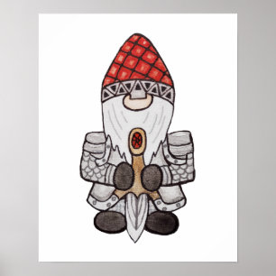 Warrior Knight Gnome Poster