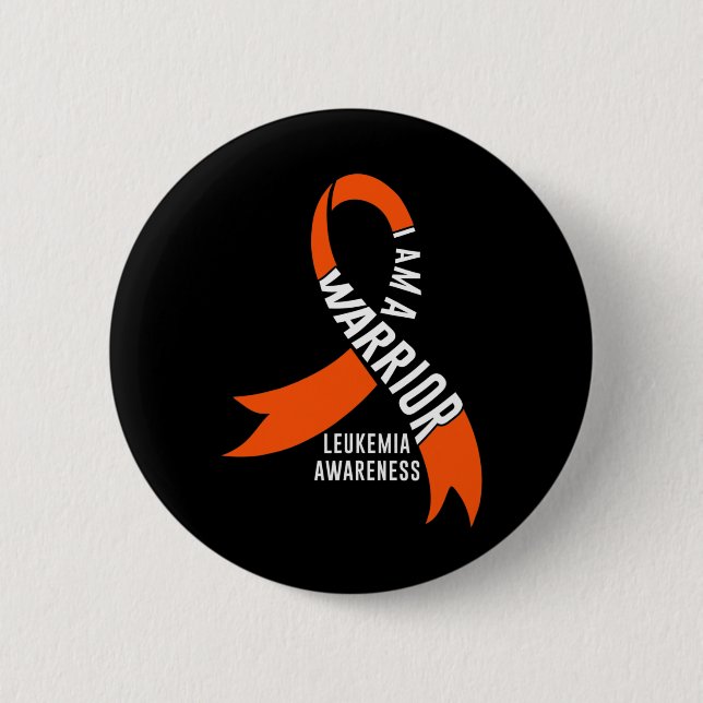 Warrior Leukemia Awareness Bloor Cancer Chemothera Button (Vorderseite)
