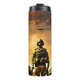 Warrior March – Militärische Stärke & Ehrengrafik- Thermosbecher