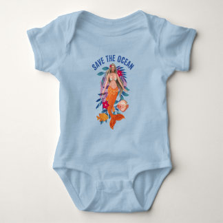 Warrior Mermaid - Rett des Ozeans Baby Strampler