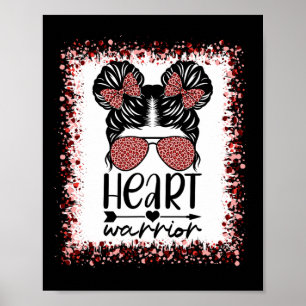Warrior Messy Bun Leopard Herzerkrankung Bewusstse Poster