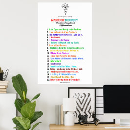 Warrior Mindset Positive Affirmative Poster