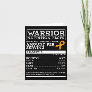 Warrior Nutrition Facts Leukämie Awareness Ribbon Karte