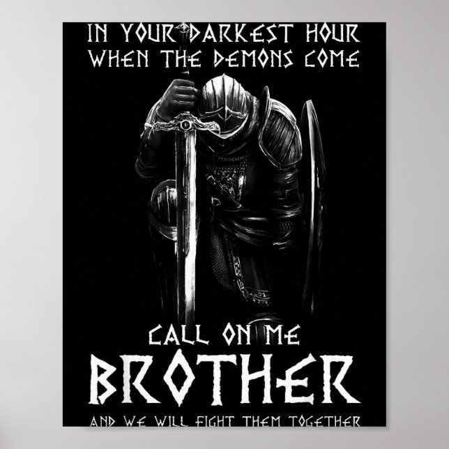 Warrior Of God Call On Me Bother Fight Knight Temp Poster (Vorne)