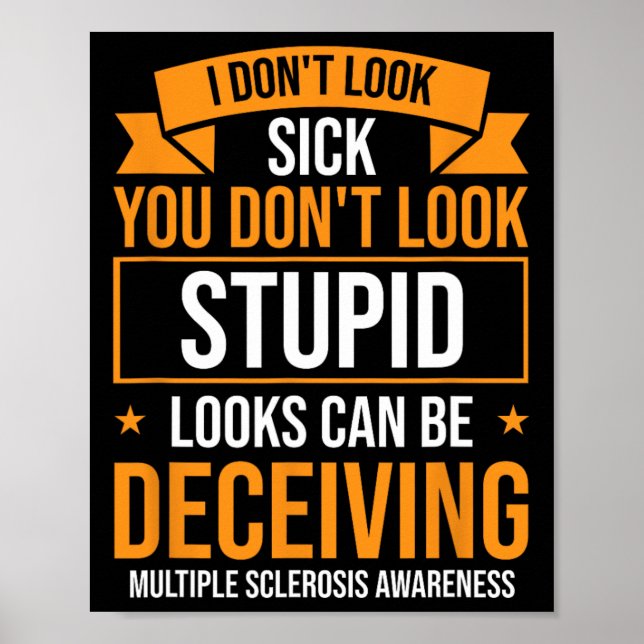 Warrior Orange Ribbon Multiple Sklerose Bewusstsei Poster (Vorne)
