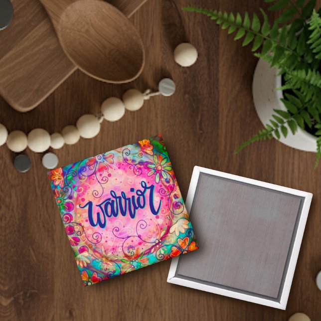 Warrior Pink Floral Inspiration Hübsch Trendy Magnet (Von Creator hochgeladen)