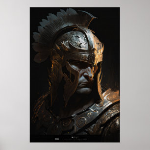 Warrior Portrait Fantasy Malerei Wilder Geist Poster