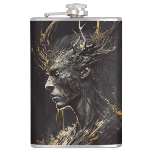 Warrior Portrait Fantasy Painting Dark Character Flachmann
