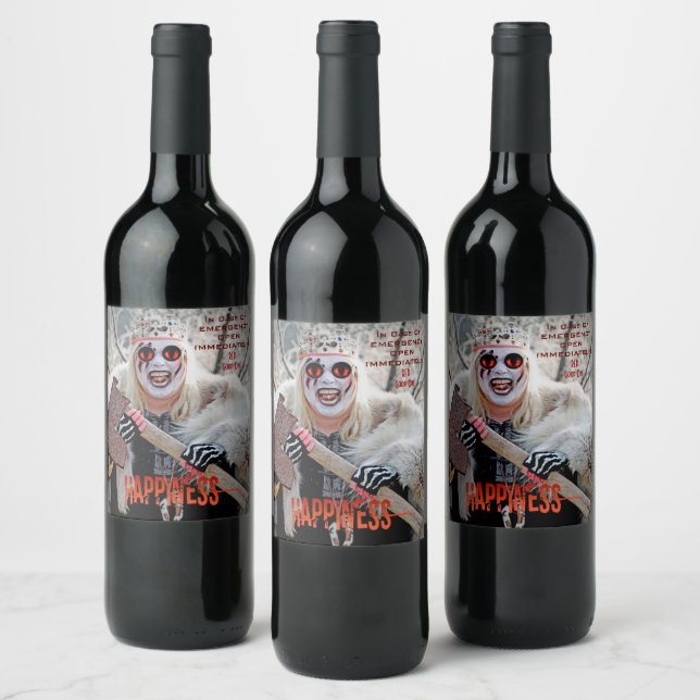 Warrior Queen Happiness Wine Label! Weinetikett (Flaschen)
