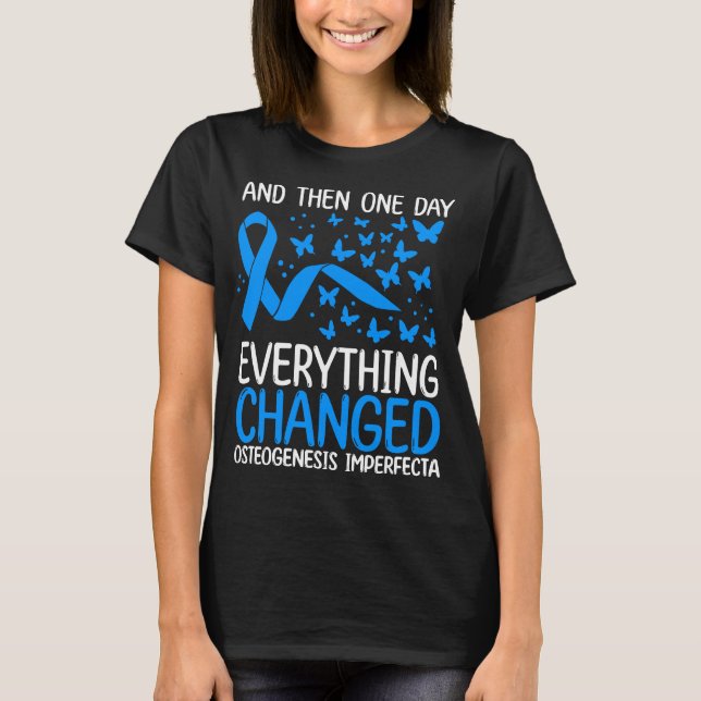 Warrior Ribbon Osteogenesis Imperfecta Awareness T-Shirt (Vorderseite)
