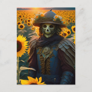 Warrior Scarecrow in der Sonnenblumen Postkarte