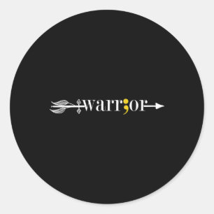 Warrior Semicolon May Mental Health Awareness Mont Runder Aufkleber