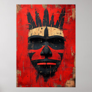 Warrior Spirit Mask - Indigene Stammes-Power Poster