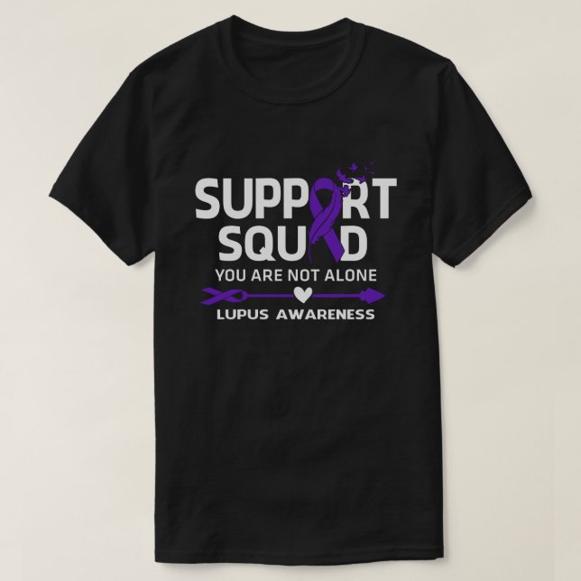 Warrior Support Squad Lupus Awareness Feather T-Shirt (Design vorne)