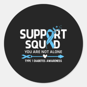 Warrior Support Squad Typ-1-Diabetes-Bewusstsein F Runder Aufkleber