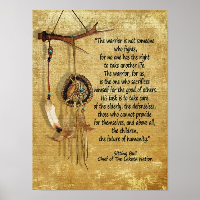 Warrior Zitat Dream Catcher motivierend Poster (Vorne)